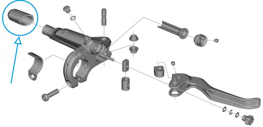 SHIMANO linke Abdeckung Y2R09802T - CUES Bremskomponenten