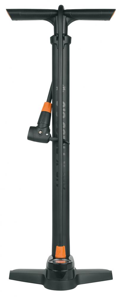SKS Air-X-Press 8.0 Standpumpe schwarz mit Manometer und MultiValve-Kopf für alle Ventilarten bis 8 bar.