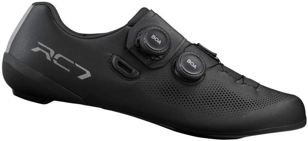 SHIMANO Fahrradschuhe RC703 Rennradschuhe SPD-SL Herren/Damen Größe 45 breit, Schwarz