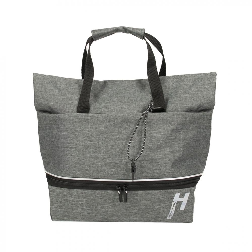 Haberland Gepäckträgeraufsatztasche Lena grau - praktische Racktime 2.0 Transportlösung