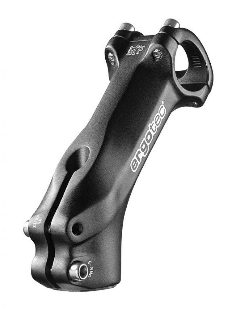 Ergotec AHEAD Vorbau High Charisma aus schwarzem Alu, 110mm, 45°, für 1 1/8" und Ø 25,4mm Lenker.