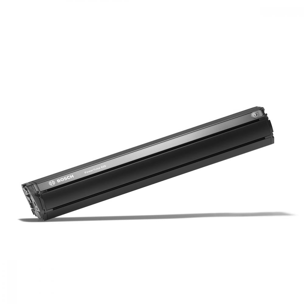 Bosch PowerTube 625 horizontal: Leistungsstarker E-Bike-Akku für hohe Reichweite.