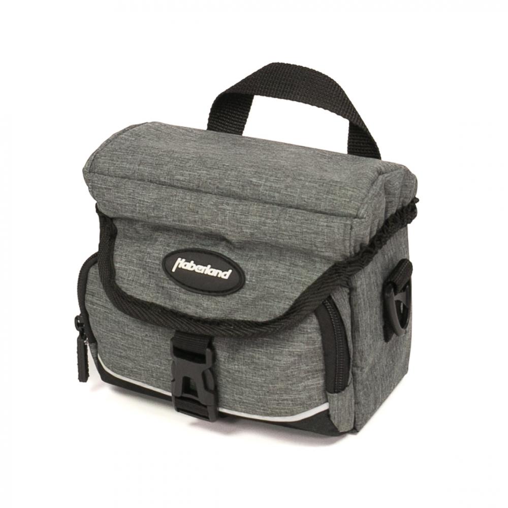 Haberland Lenkertasche 2l Mini grau - kompakte Lenkertasche für Alltag und Tour