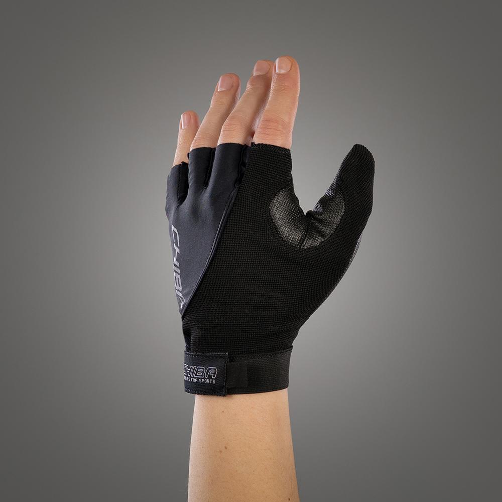 CHIBA Argon Premium II - Rollstuhlhandschuhe, Gel-Polsterung, schwarz, Gr. S