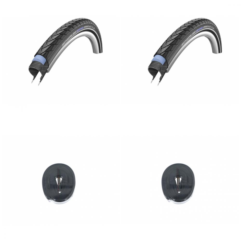 2x Schwalbe Drahtreifen MARATHON PLUS 28x1.40 Zoll + 2x Schlauch AV17 lose
