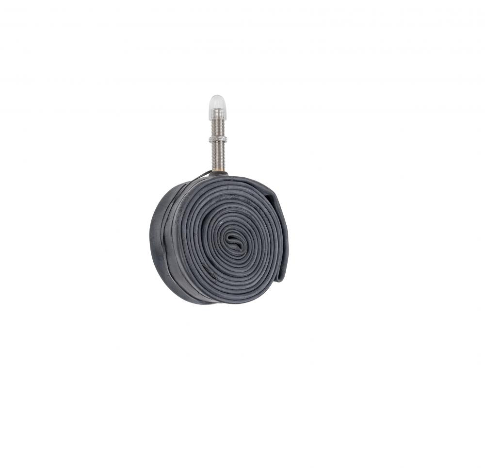 Schwalbe Schlauch AV8 22 Zoll mit 40 mm AV-Ventil, aufgerollter schwarzer Fahrradschlauch für 22-Zoll-Reifen.