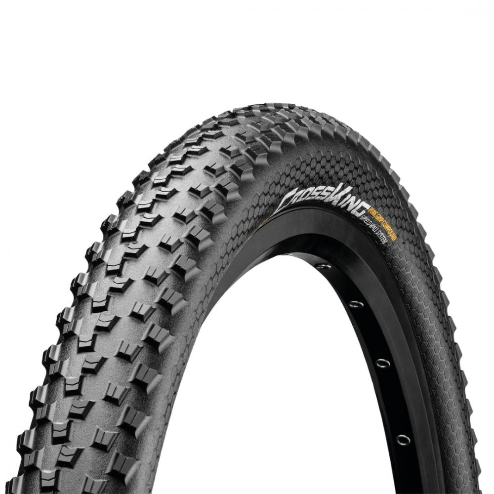 Continental Cross King Mountainbike-Reifen 27.5x2.60 schwarz mit Profil und Seitenwandbeschriftung.