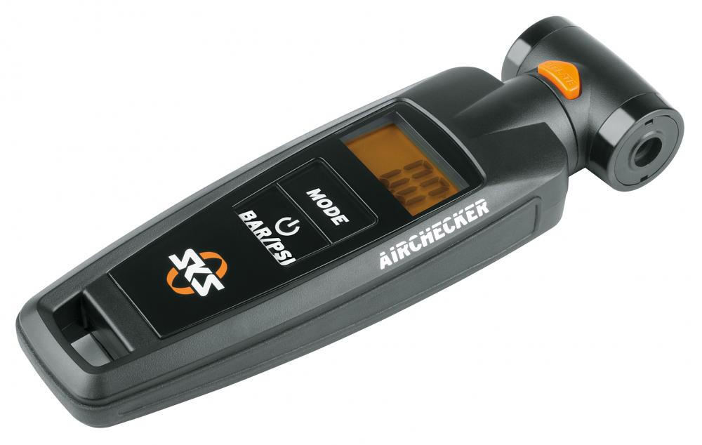 SKS Airchecker II digitaler Luftdruckprüfer für AV/SV-Ventile - 0â10 Bar hinterleuchtetes Display drehbarer Duo-Kopf Druckablassfunktion