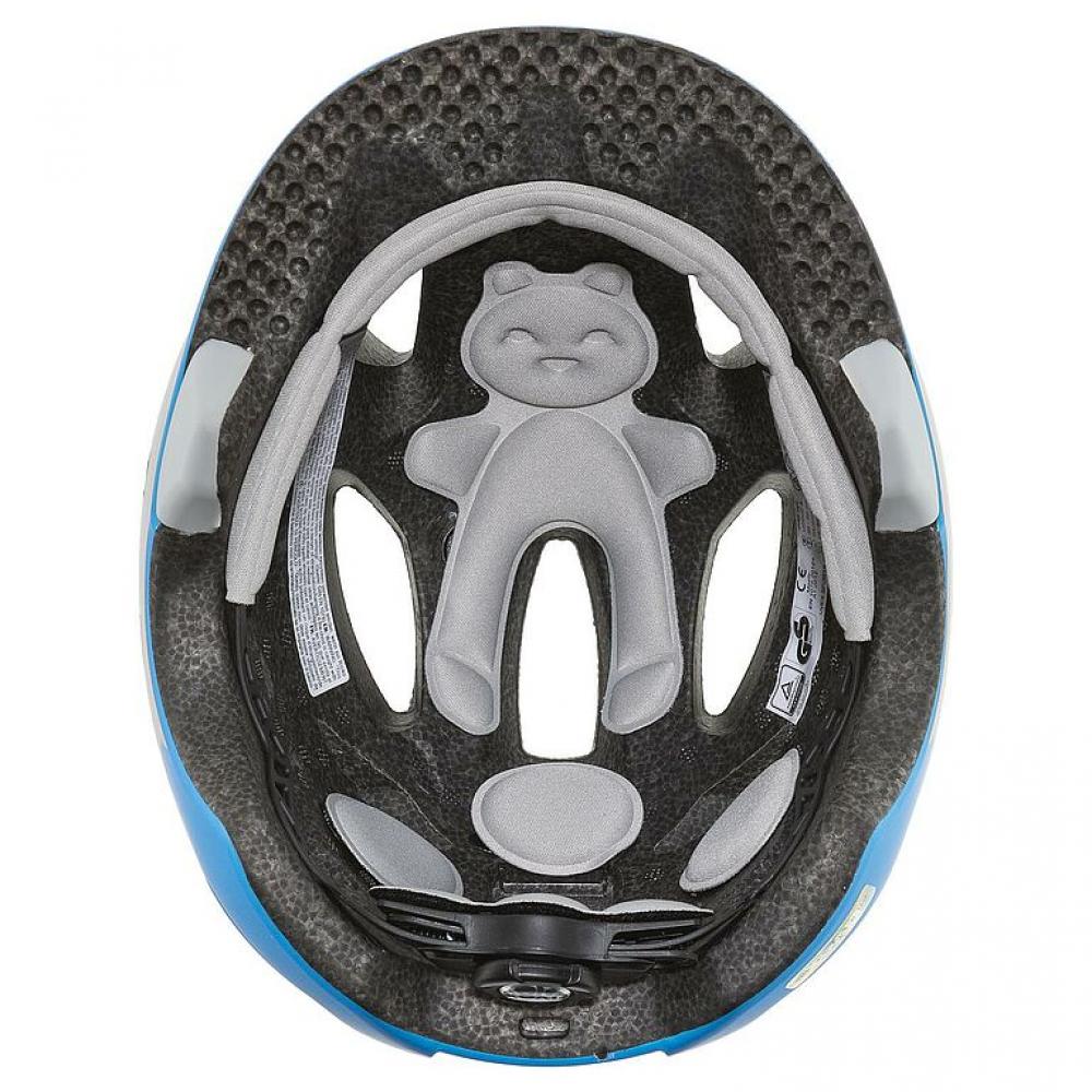 uvex oyo style - Kinder Fahrradhelm - leicht & sicher - In-Mold - xTRA Shield - KID PROtect - LED erweiterbar - Dino Blue Matt - 45-50 cm