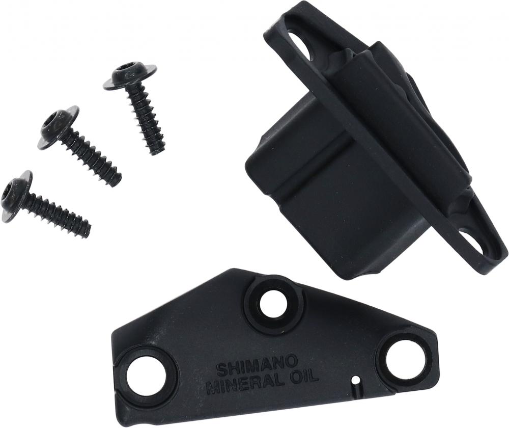 SHIMANO STRX400 Abdeckung Bremseinheit rechts für Rennrad/City Scheibenbremse, inkl. Schrauben und Mineralöl-Deckel.