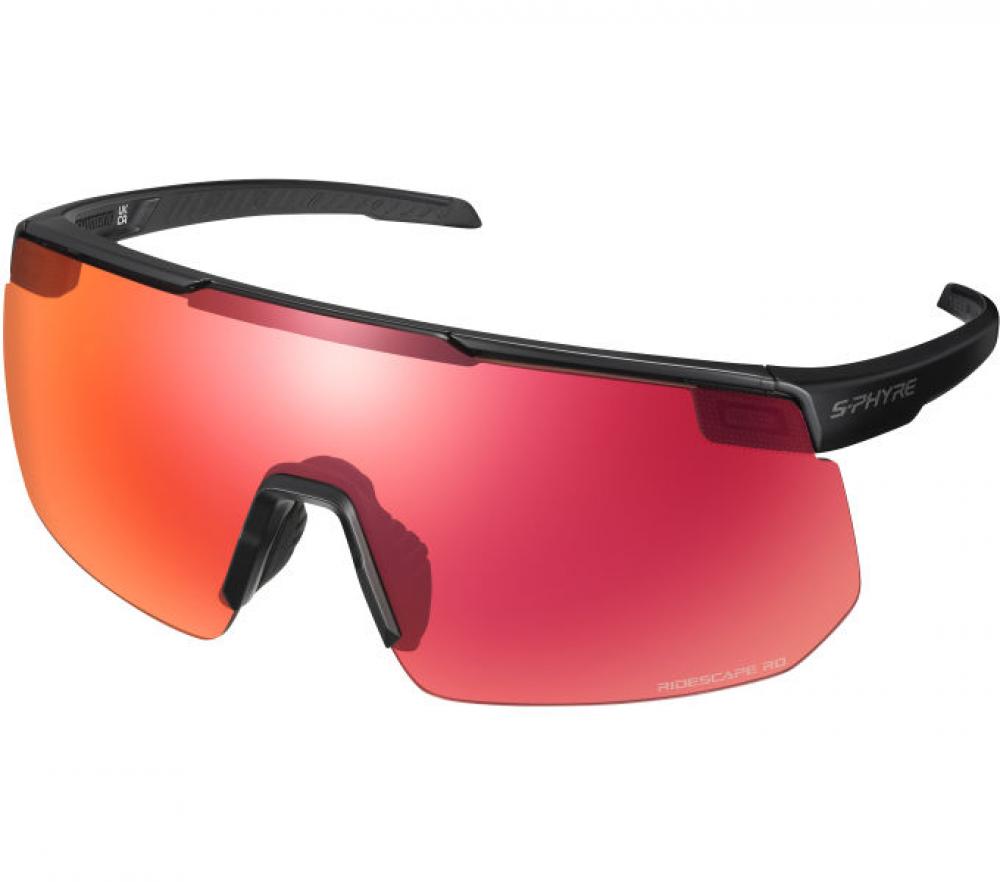 SHIMANO S-PHYRE 2 RIDESCAPE Road Sportbrille in Mattschwarz für Radfahrer.
