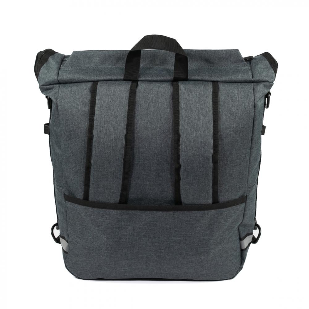 Haberland Sporty Fahrrad Rucksack / Gepäckträgertasche anthrazit - vielseitiger 2-in-1 Allrounder