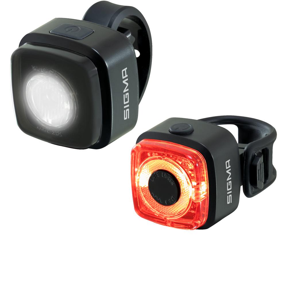 AURA Sigma Licht AURA MICRO Akku-Beleuchtungsset 30 Lux USB-C - StVZO-konform Fahrradlampe Schwarz