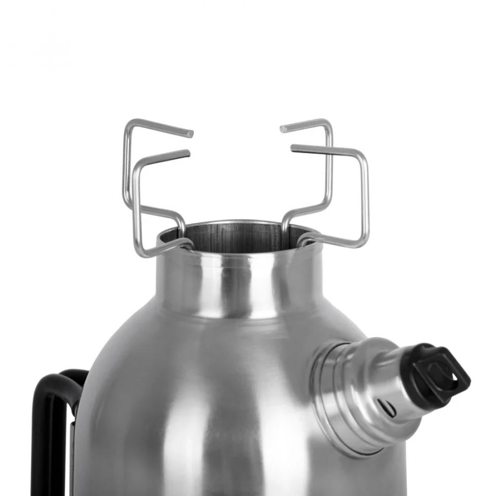Petromax Feuerkanne Edelstahl 1,5 l Autarker Outdoor-Wasserkocher mit Doppelwand, schneller Erhitzung durch Kamineffekt, ideal für Camping und Trekking