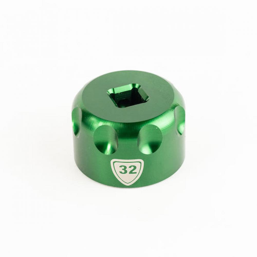 Abbey Tools Werkzeug für Federgabel Top-Cap 32 mm Grün - präzises Top-Cap-Tool