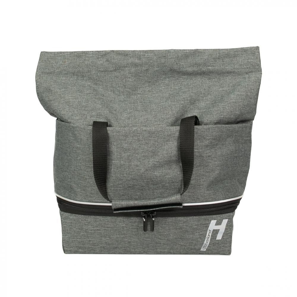 Haberland Gepäckträgeraufsatztasche Lena grau - praktische Racktime 2.0 Transportlösung