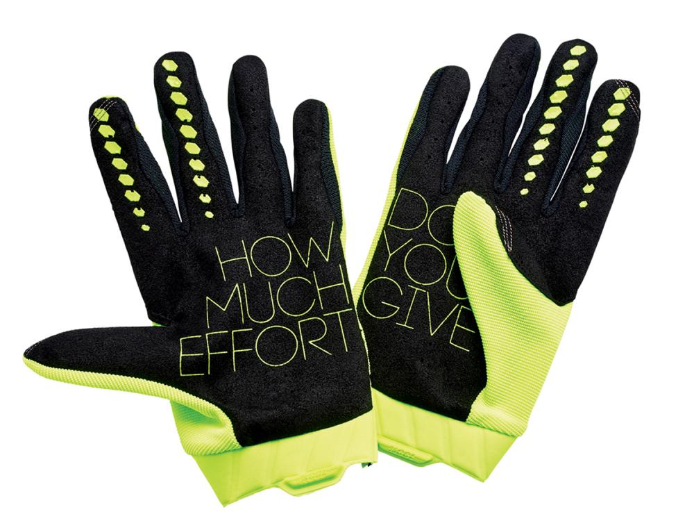 100% Geomatic Gloves S fluo yellow - vielseitiger MTB-Handschuh mit maximalem Grip