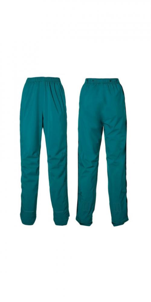 Basil Skane Herren-Regenhose Teal-Grün L, wasserdicht, atmungsaktiv, reflektierend, Vorder- und Rückansicht.