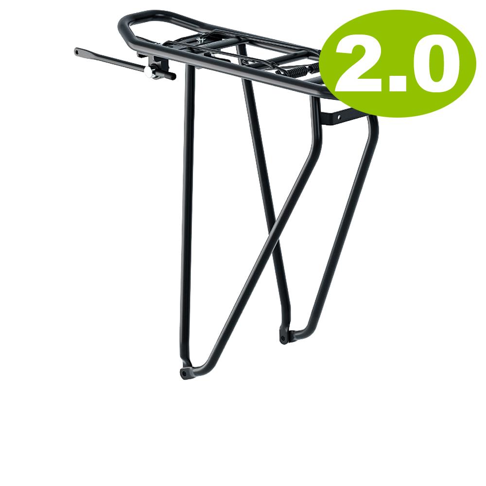 Fahrrad Gepäckträger racktime BASIC 2.0 20 Zoll schwarz mit Federklappe.