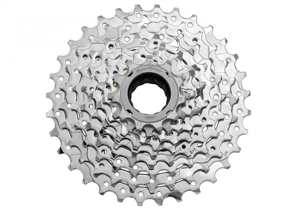 SunRace Schraubkranz MFEX9 9-fach 11-32 Zähne silberne Fahrradkassette.