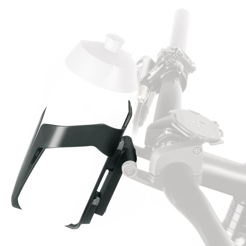 SKS COM/CAGE VELO Flaschenhalter mit Adapter für den Lenker, kompatibel mit COMPIT-System, ideal für E-Bikes, einfache Montage, schwarz