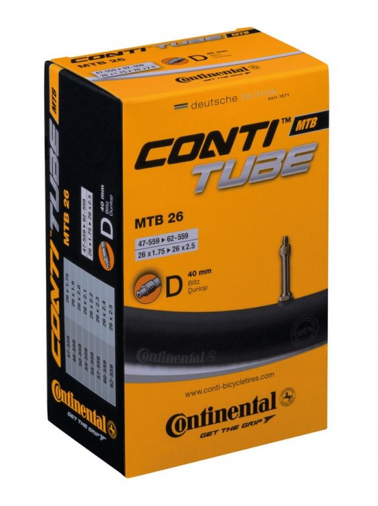Continental Fahrradschlauch MTB 26, 26x1.75-2.50, 47/62-559, Dunlop Ventil 40mm.