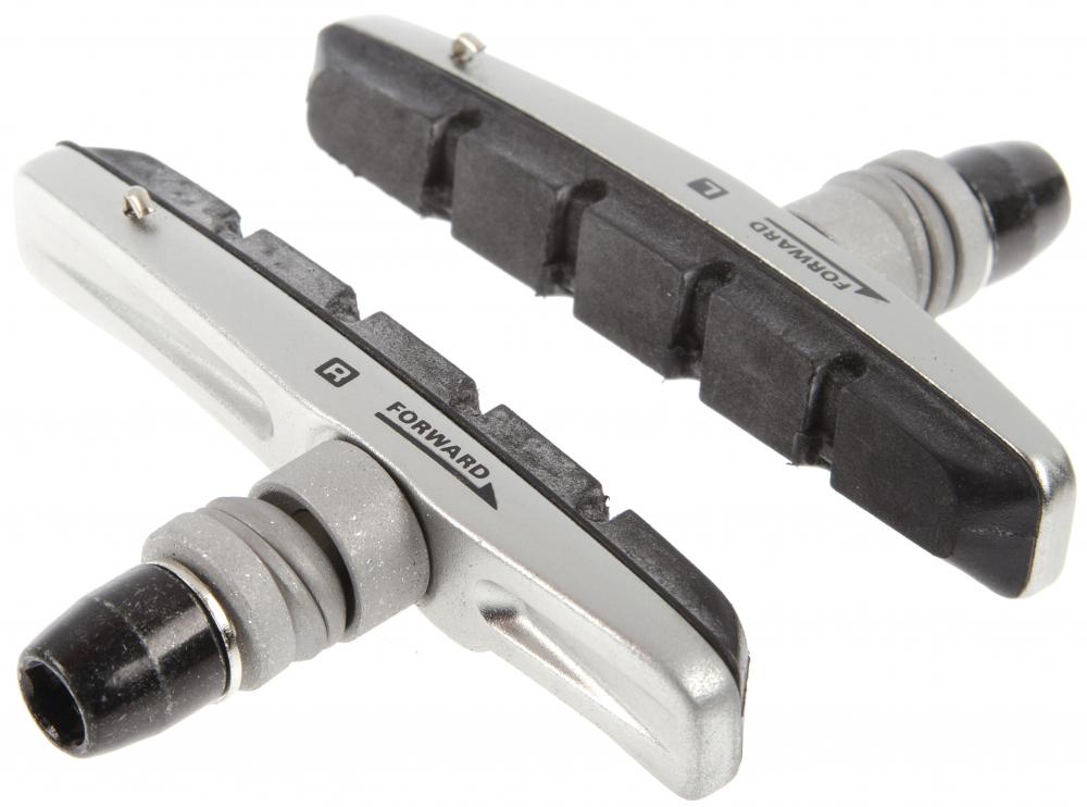 SHIMANO S70C Cartridge V-Brake Bremsschuhe für Alufelgen, ein Paar mit L/R Markierung und Richtungspfeil.