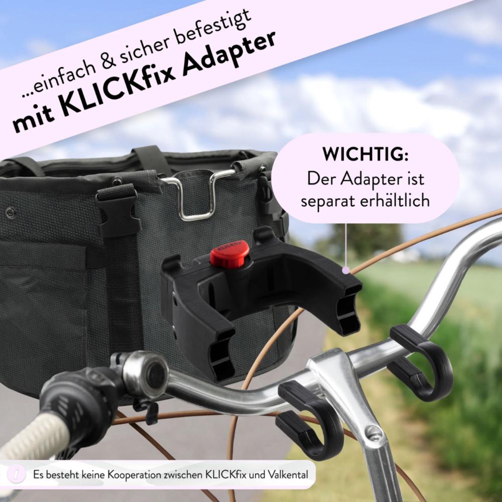Valkental Fahrradkorb für Hunde medium grau