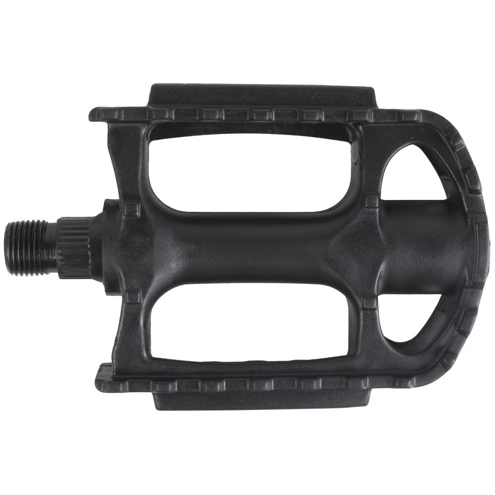 M-WAVE Steady-K3 Pedale 1 Paar schwarz - Thermokunststoffkörper, stabile Stahlachse 9/16\", Kugellager, Trittfläche 95x72 mm, mit Reflektoren, StVZO zugelassen
