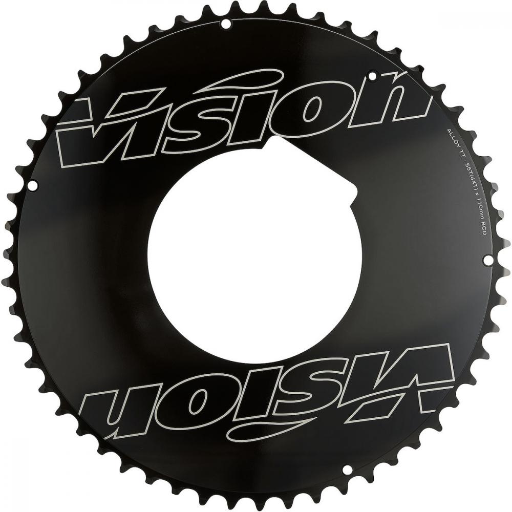 Vision Kettenblatt Road Powerbox Aero 4-Arm 110 mm x 56 T Schwarz - Maximale Steifigkeit für Zeitfahren