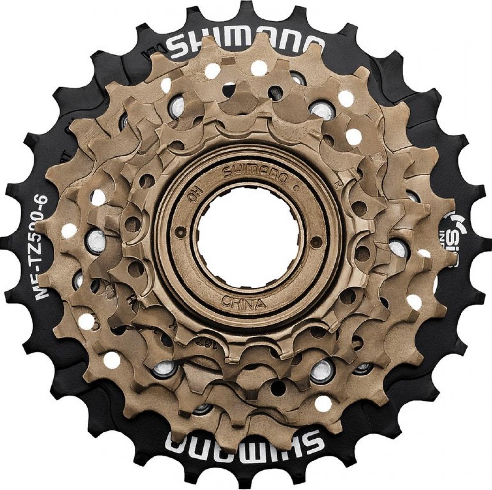 Shimano MF-TZ500 6-fach Schraubzahnkranz, bronze und schwarz.