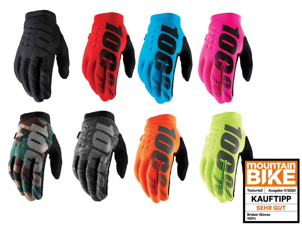 100% Brisker Cold Weather Glove S black - warmer MTB-Handschuh mit Grip