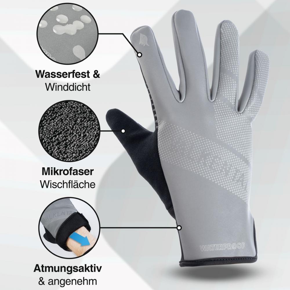 Valkental Handschuhe GloRider V2 Flex wasserfester Übergangshandschuh mit Grip XL silber