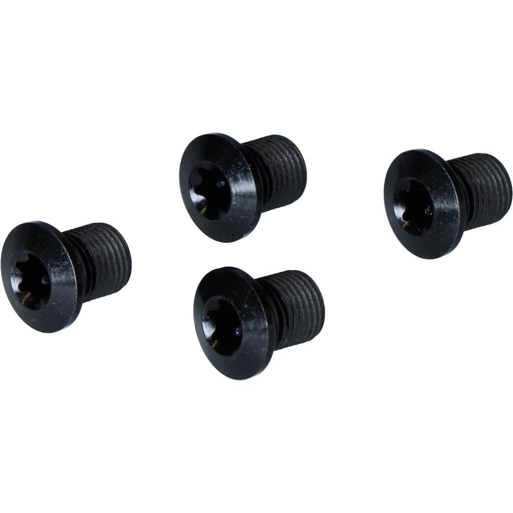 SHIMANO FC-RX810 Kettenblattschrauben, 4 schwarze Schrauben mit Torx-Kopf für präzise Befestigung am Fahrrad.