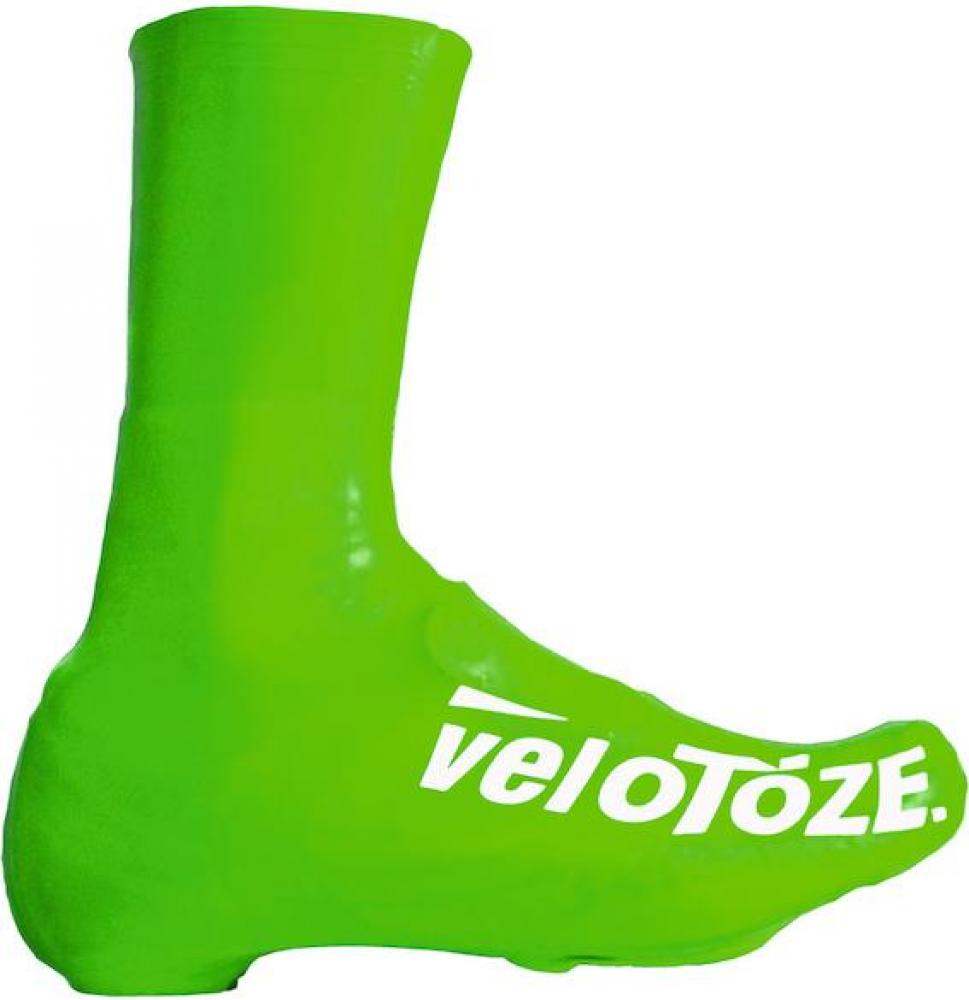 VeloToze Überschuh 2.0 lang grün XL - wasserdichter Aero-Überschuh für kalte Fahrten