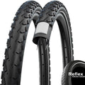 Schwalbe Land Cruiser Plus Fahrradreifen schwarz Reflex E-25, zeigt robustes Profil und Pannenschutz.