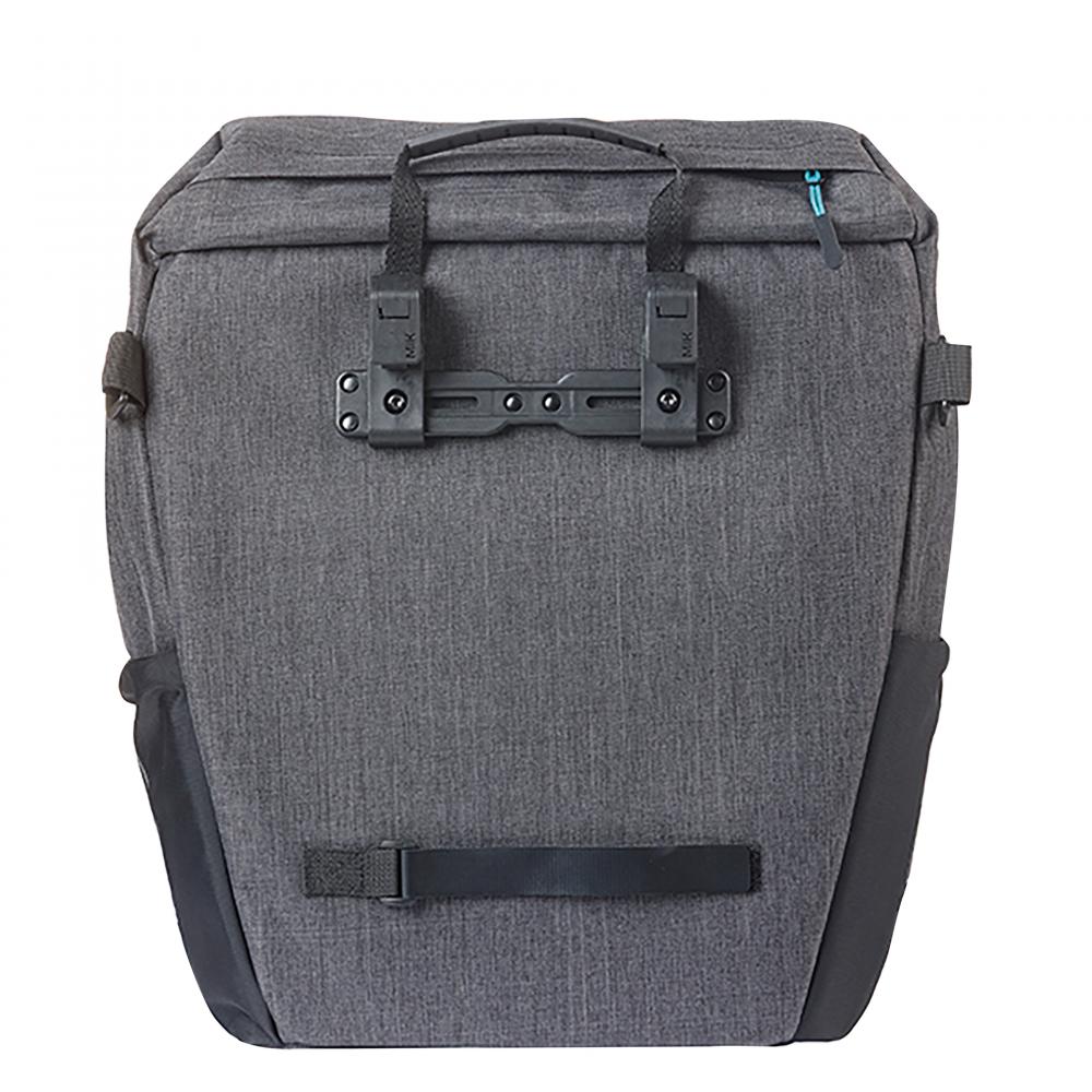 Basil Gepäckträgertasche Discovery 365D MIK Hooks Einzeltasche 9 Liter - wasserabweisend - mit Regenhülle Karabiner Schultergurt & Klettbefestigung