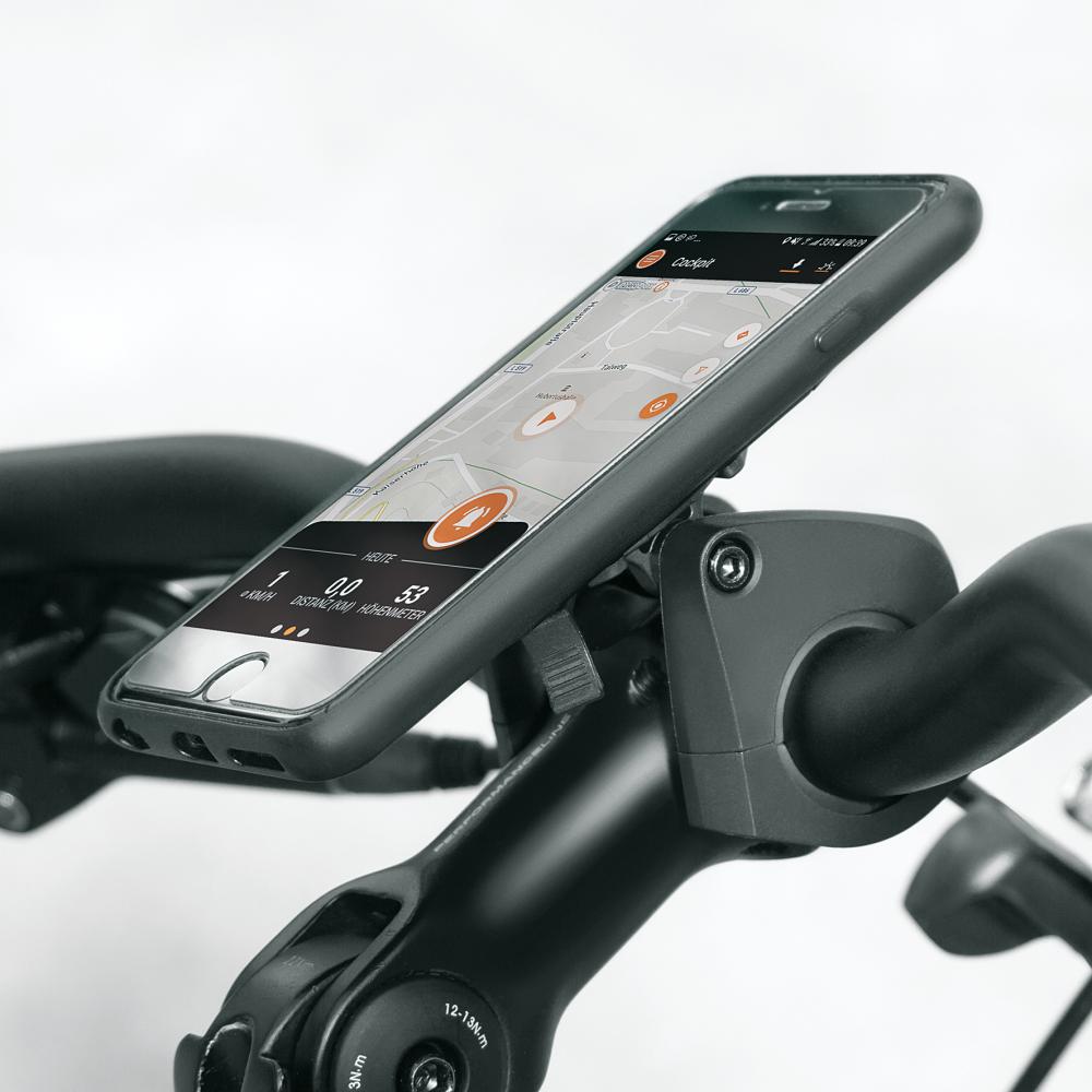 SKS Germany COMPIT Smartphone-Halterung für Fahrräder und E-Bikes, winkelverstellbar, kompatibel mit Bosch Intuvia/Nyon, für Lenkerdurchmesser 22,235 mm