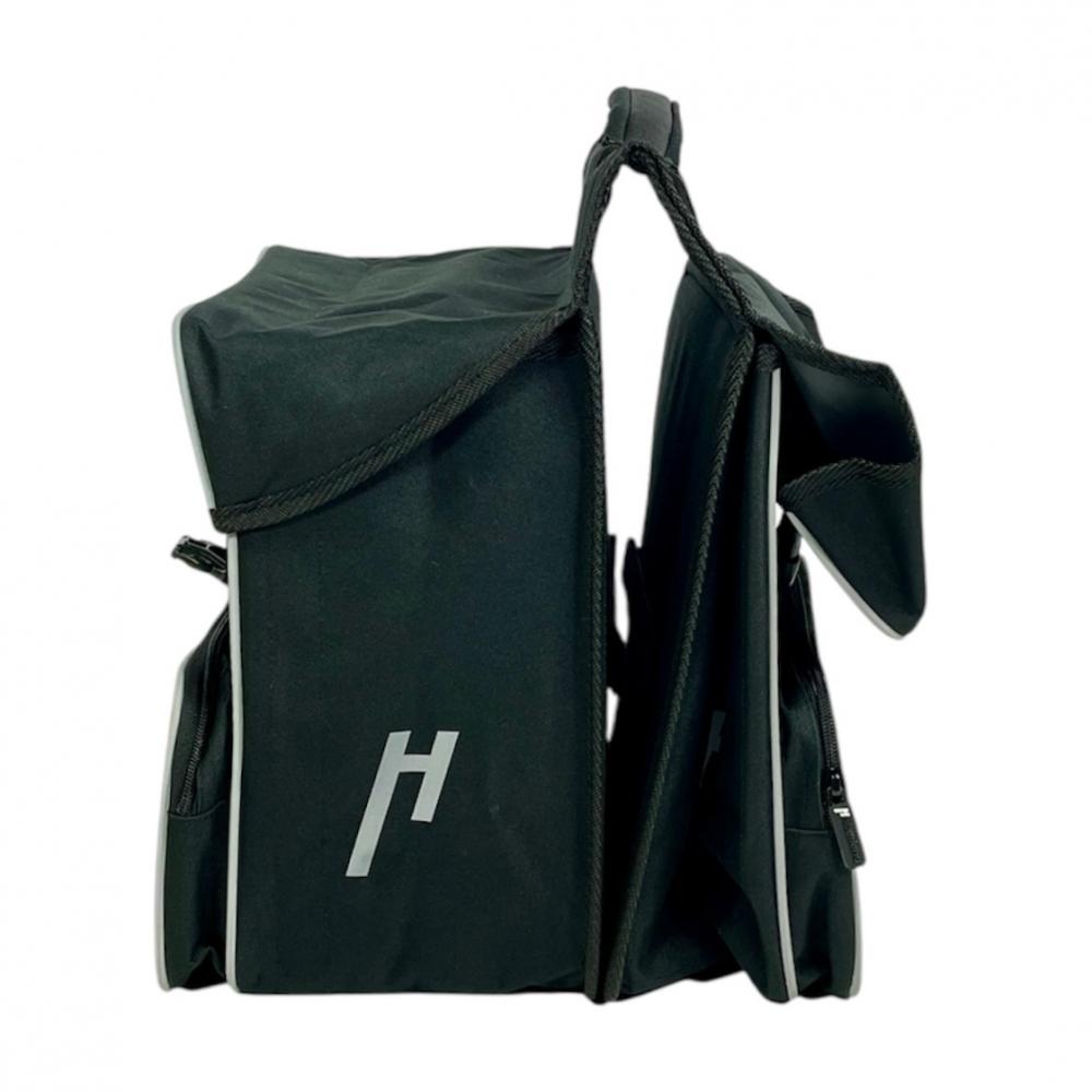 Haberland Doppeltasche Black Line 3.0 33l schwarz - flexible Gepäckträgertasche mit Klappvolumen