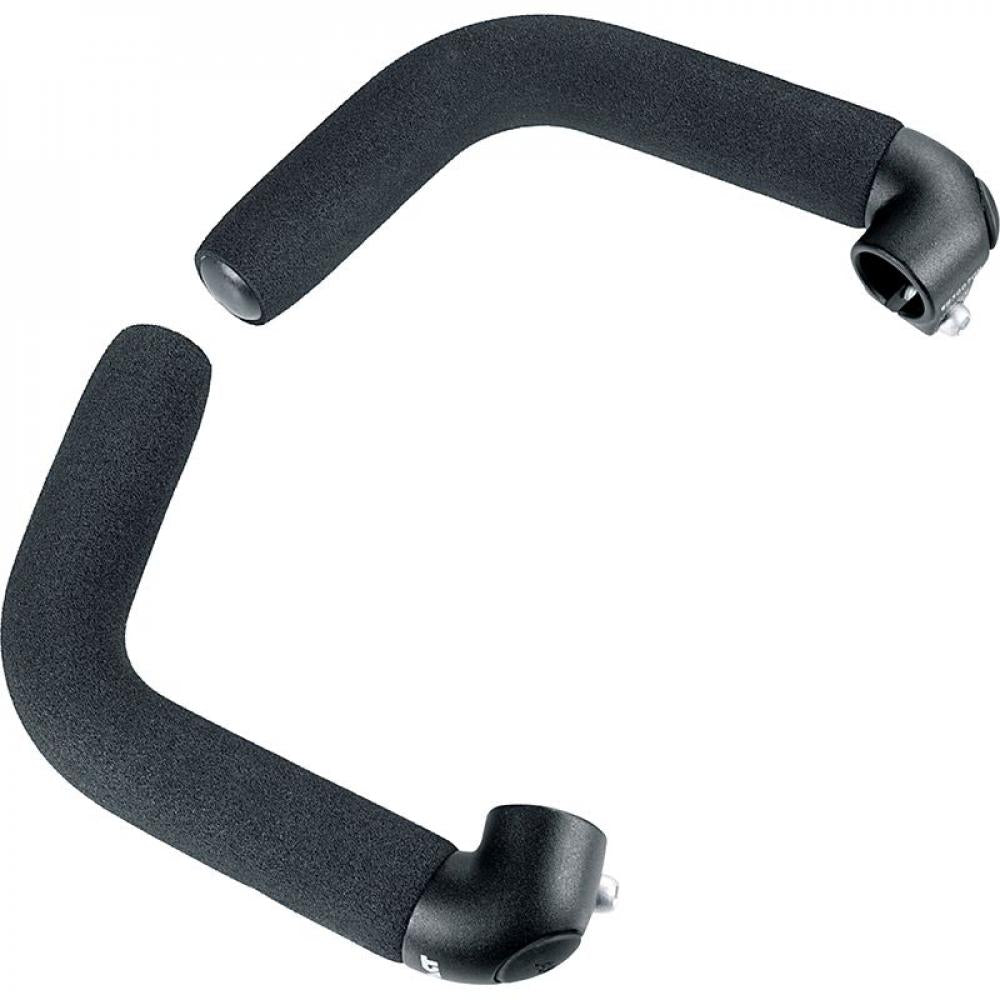 Ergotec Touring Bar Ends schwarz, Aluminium AL 6061 T6, 360° drehbar, HD-Griffüberzug für Tourenfahrer.