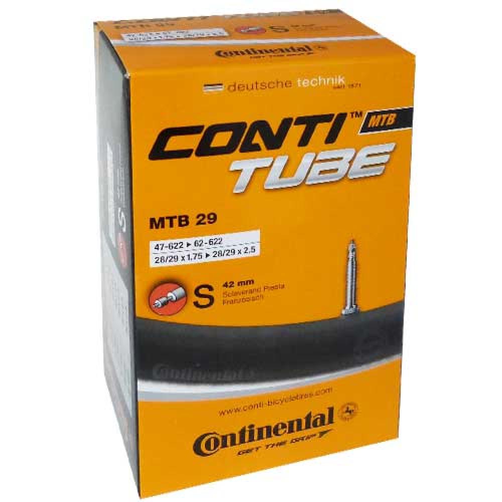 Continental Conti MTB Schlauch 2er Set 28/29 Zoll für 1,75 bis 2,50 Zoll Reifenbreite in der Produktverpackung.