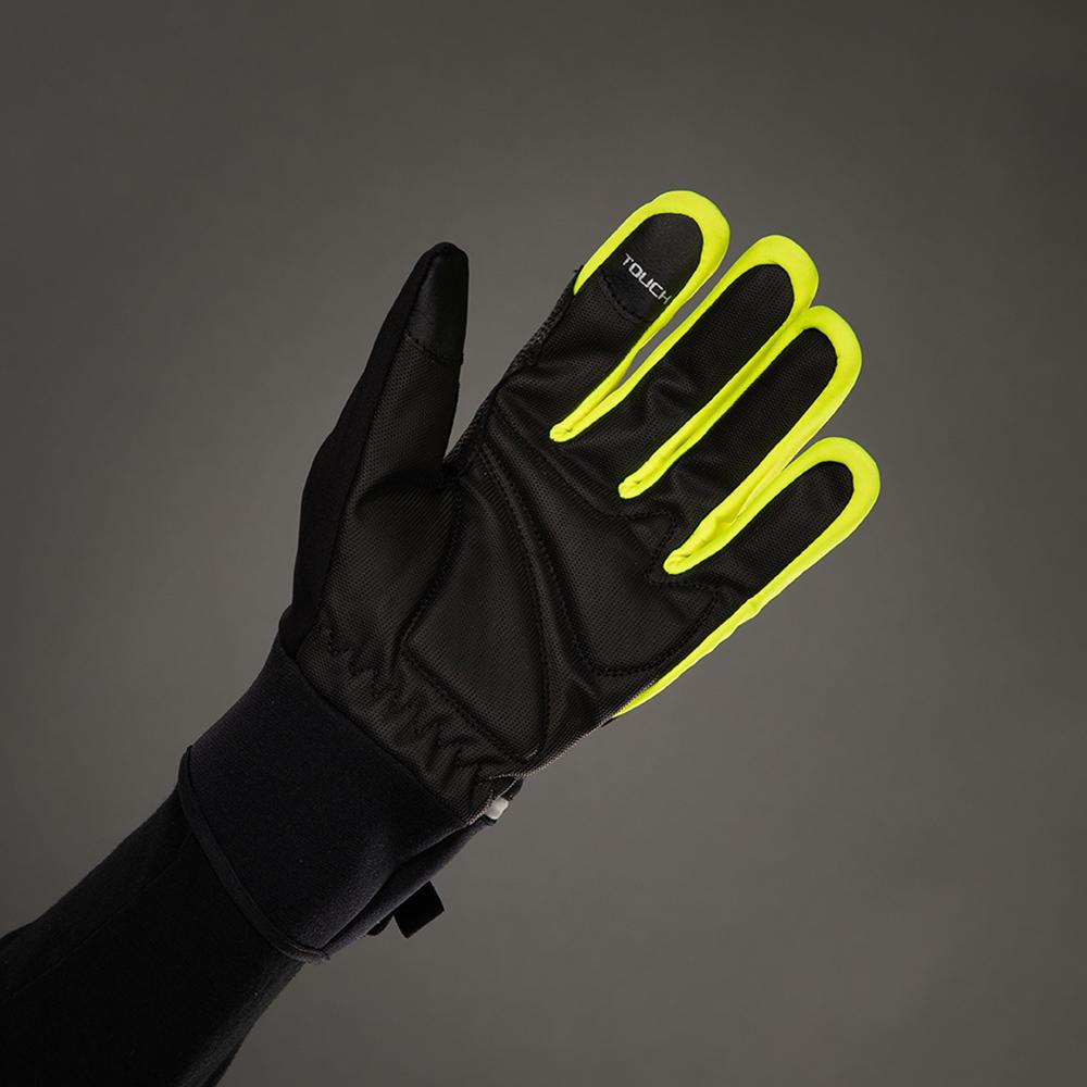 CHIBA Phantom - Radhandschuhe XS schwarz/neongelb, winddicht & touchfähig