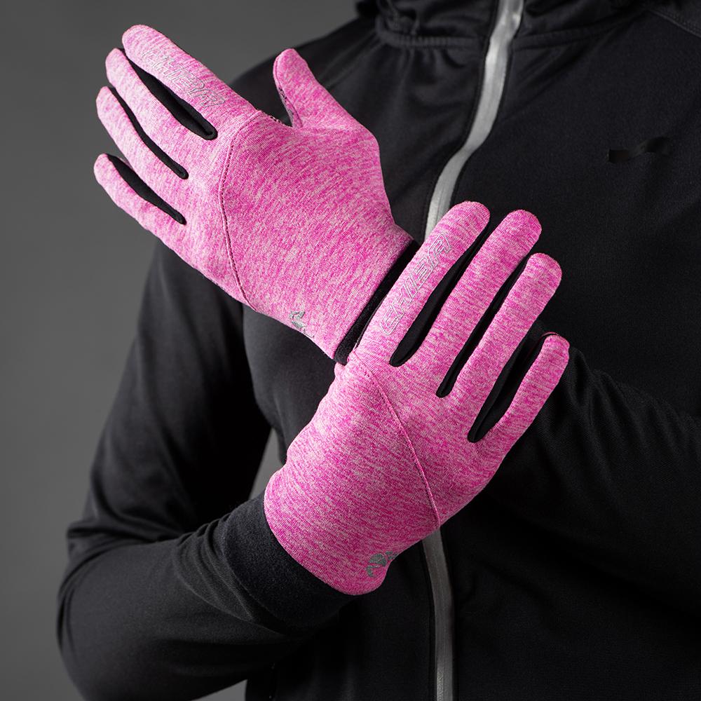 CHIBA Allround Light - Radhandschuhe Polartec-Fleece pink, Touchfinger, Gr. S
