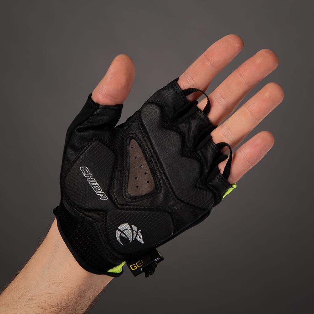 CHIBA Gel Premium - Radhandschuhe neongelb XL mit Poron-Gelpolsterung