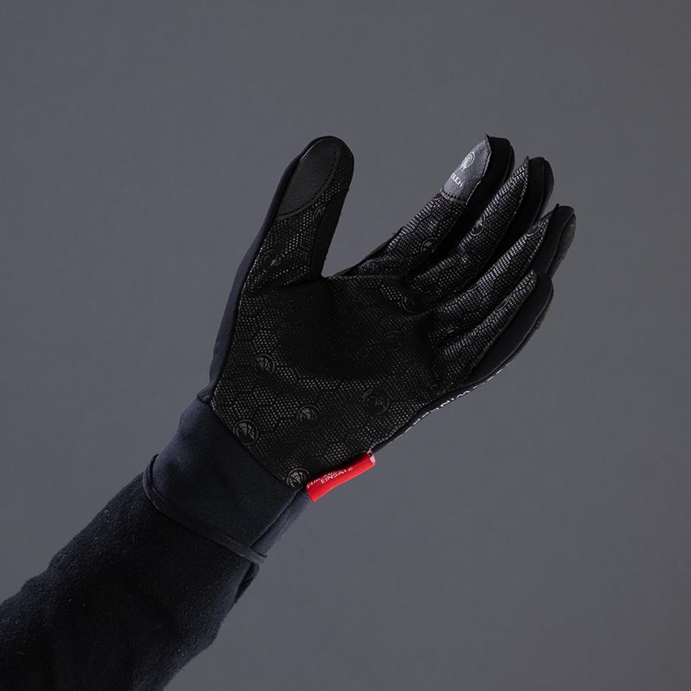 CHIBA Competition Plus - Winter-Radhandschuhe, winddicht, atmungsaktiv, Touchfinger, Gr. 7, schwarz