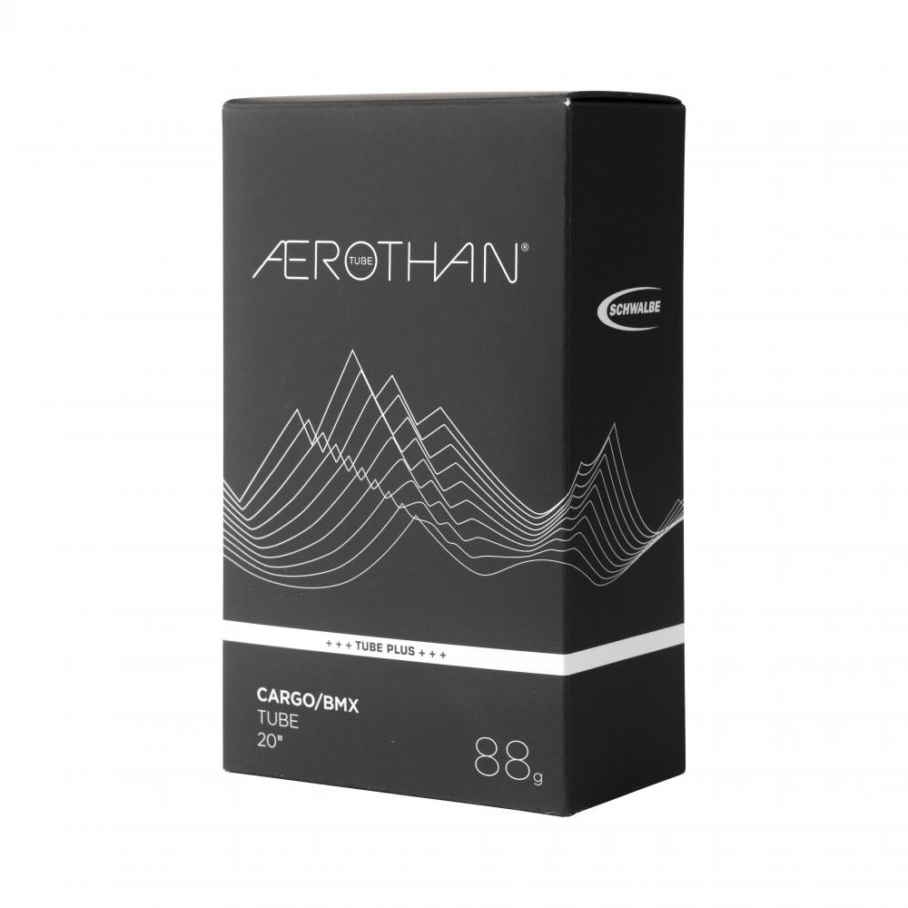 Schwalbe Aerothan Schlauch 20 Zoll für BMX und Cargo, pannenresistent, 88g leicht in schwarzer Box.