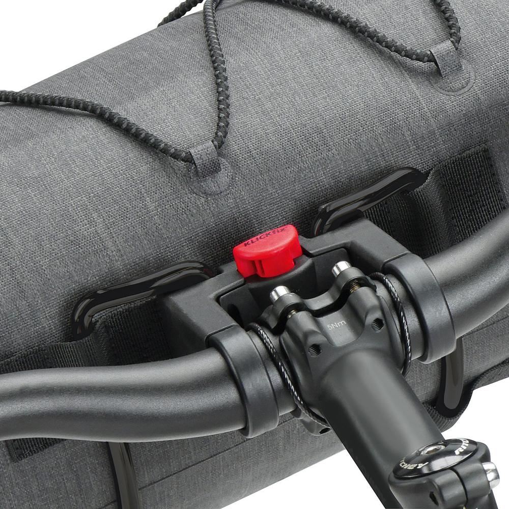 KLICKfix Lenkertasche Bikepack Waterproof grau Größe 18x36x18 cm ohne Lenkeradapter 12 ltr.