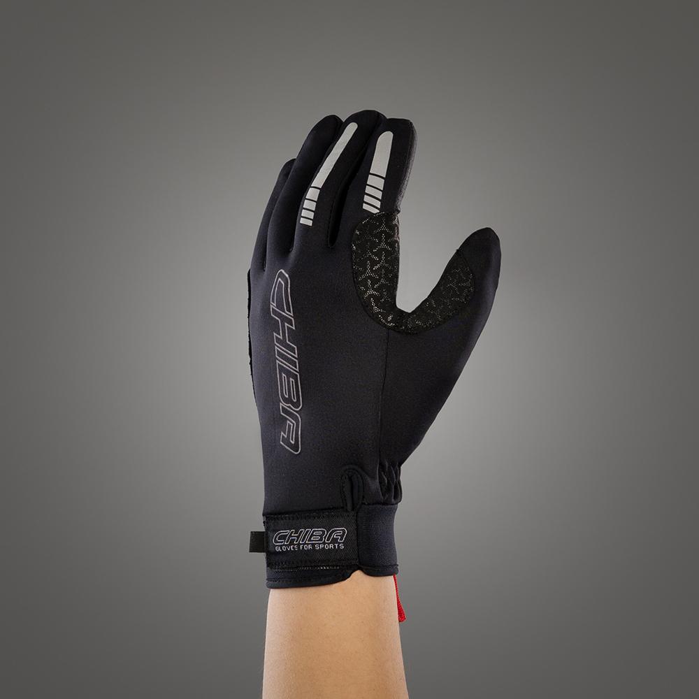 CHIBA Windstopper - Radhandschuhe schwarz, winddicht, atmungsaktiv, Touchfinger, Größe M