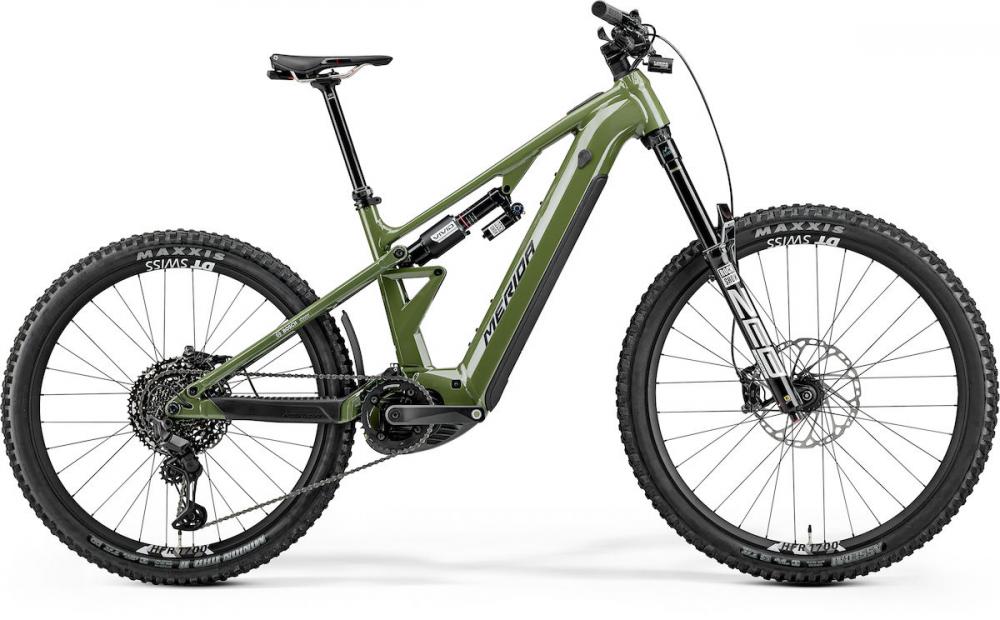 MERIDA eONE-EIGHTY 900 E-Mountainbike Fully - Größe M - 800 Wattstunden - Bosch Performance Line CX - 180 Millimeter Federweg - anaconda green black