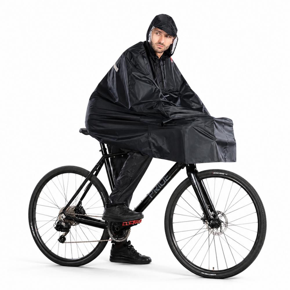 CHIBA Regenponcho - wasserdicht, winddicht, M/L, schwarz, reflektierend